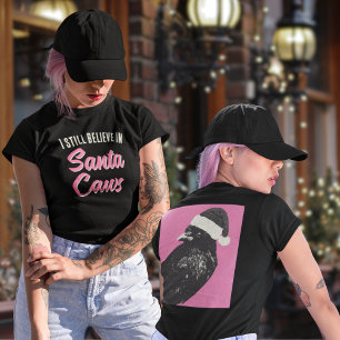 Grappige kerst Ik geloof in Santa Caws T-shirt