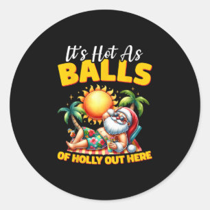 Grappige kerst in juli Hawaï Kerstman Strand Zomer Ronde Sticker