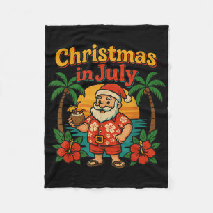 Grappige kerst in juli patriottische zomer Santa B Fleece Deken