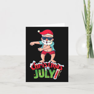 Grappige kerst in juli Shirt Zomer Dabbing Santa Kaart