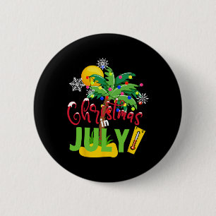 Grappige kerst in juli T-shirt zomer strandvakanti Ronde Button 5,7 Cm