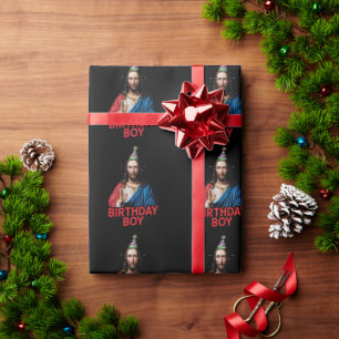 Grappige kerst Jezus verjaardag jongen Cadeaupapier