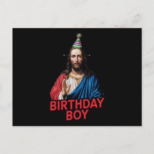 Grappige kerst Jezus verjaardag jongen Feestdagenkaart (Voorkant)