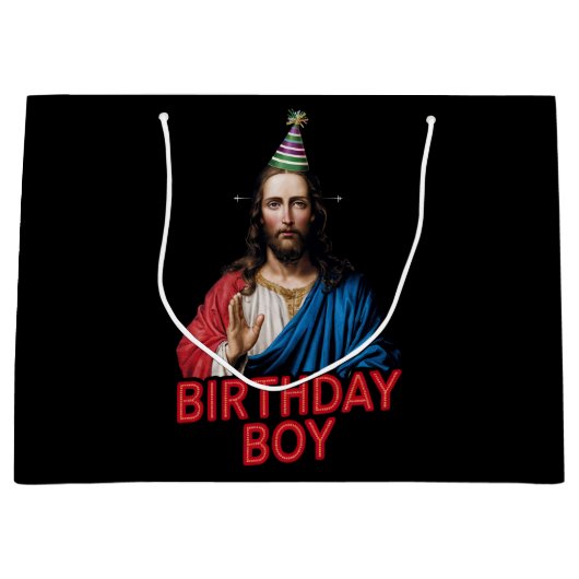 Grappige kerst Jezus verjaardag jongen Groot Cadeauzakje (Voorkant)