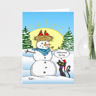 Grappige kerst Kaarten Black Cat Holiday Greetin