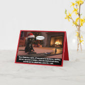 Grappige kerst kat kaart (Gele Bloem)