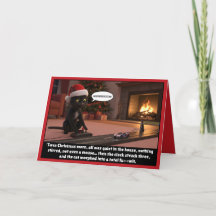 Grappige kerst kat kaart