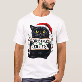 Grappige kerst kat sublimatie t-shirt
