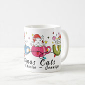 Grappige Kerst Katten Ik Monogram Kerstmis Partij Koffiemok (Voorkant rechts)