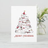 Grappige Kerst Katten Kat Liefhebber Kerstmis Feestdagenkaart (Staand voorkant)