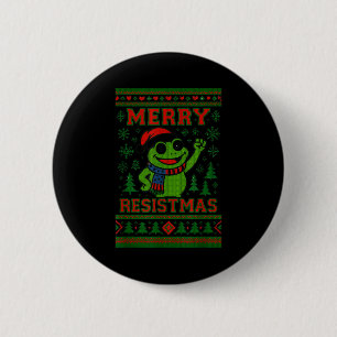 Grappige Kerst Kikker Meme Resistmas Vakantie Humo Ronde Button 5,7 Cm