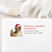 Grappige kerst kip retour adres labels (Insitu)