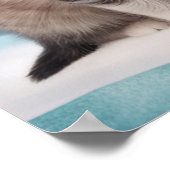 Grappige kerst Kittens op Gold Stand Poster (Hoek)