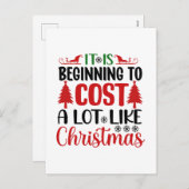 Grappige kerst kost kunst feestdagenkaart (Voorkant / Achterkant)