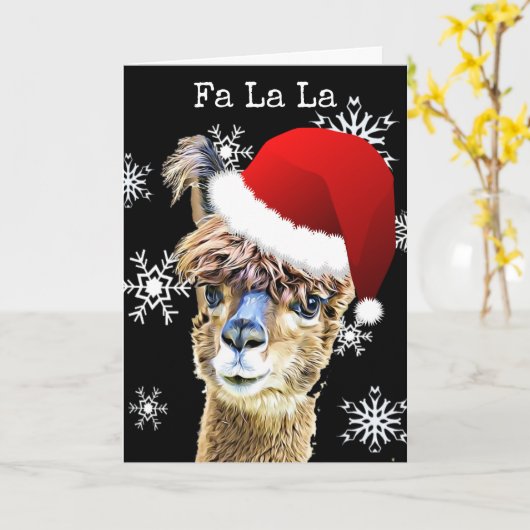 Grappige kerst La La Llama vakantie Kaart (Gele Bloem)