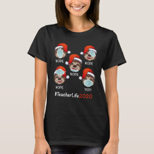 Grappige kerst leraar leven 2020 luiaard dragen t-shirt