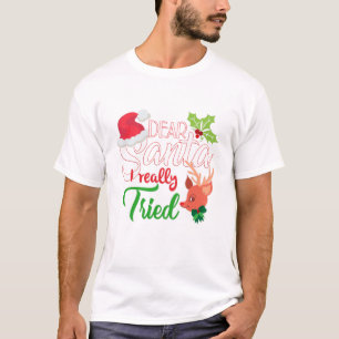 Grappige kerst lieve kerstman ik heb het echt gepr t-shirt