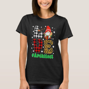 Grappige Kerst Luipaard Geruit LIEFDE Architect Ka T-shirt