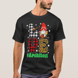 Grappige Kerst Luipaard Geruit LIEFDE Architect Ka T-shirt