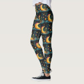 Grappige kerst maan galaxy viering leggings (Links)