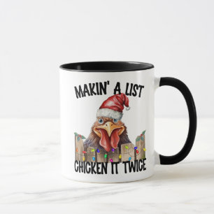 Grappige kerst maken 'een lijst kip het twee keer mok