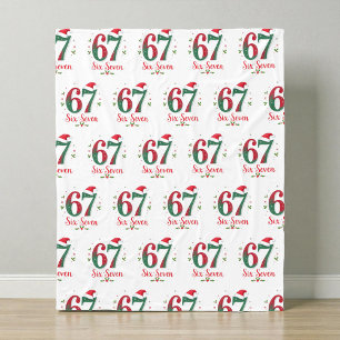 Grappige kerst-meme zes zeven 67 6 7 vakantie fleece deken