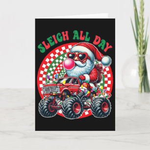 Grappige Kerst Monster Truck Sledehele Dag Peuter Kaart