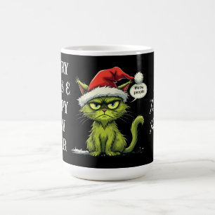 Grappige kerst "New People" Meowy Cat Lovers Koffiemok
