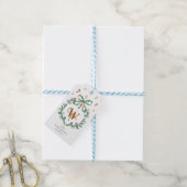 Grappige Kerst Notenkraker Monogram Crest Bow Cadeaulabel (Met Touw)