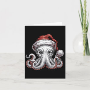 Grappige kerst octopus met kerstmuts voor octopus kaart