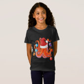 Grappige Kerst Octopus Santa Hoed Kerstboom T-shirt (Voorkant volledig)