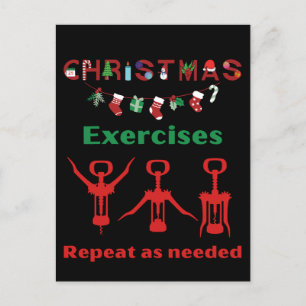 Grappige kerst oefeningen herhalen als nodig feestdagenkaart
