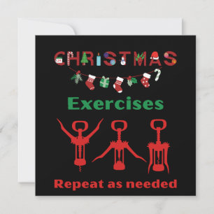 Grappige kerst oefeningen herhalen als nodig feestdagenkaart