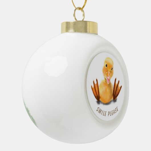 Grappige Kerst Ornament Happy Duck - aangepaste te (Links)