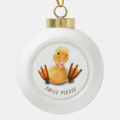 Grappige Kerst Ornament Happy Duck - aangepaste te (Voorkant)