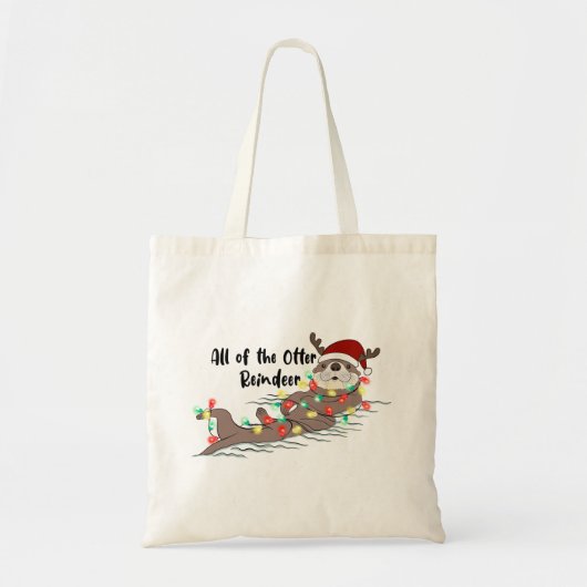 Grappige kerst otter tote bag (Voorkant)
