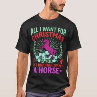 Grappige Kerst Paard Eenhoorn Liefhebber T-shirt