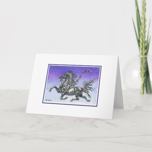 Grappige kerst paard Kaart (Voorkant)