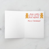 Grappige kerst peperkoek Cookie Joke Feestdagen Kaart (Binnen)