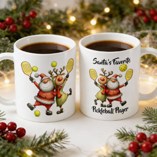 Grappige kerst pickleball koffiemok