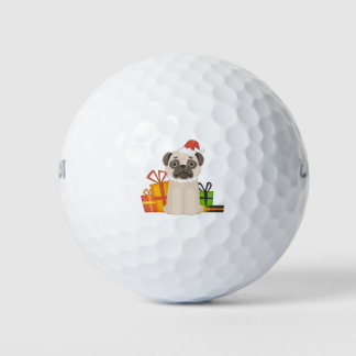 Grappige kerst Pug Dog Dierenvriend Xmas Schattige Golfballen