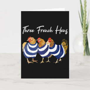 Grappige Kerst Puns Drie Franse Hennen Kippen Puns Kaart