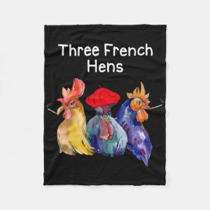 Grappige Kerst Punt Drie Franse Hennen Kippen Puns Fleece Deken