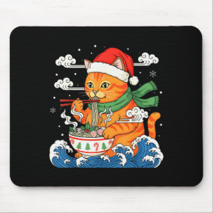 Grappige Kerst Ramen Kat Eet Noedels Japans  Muismat