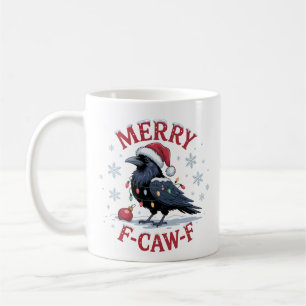 Grappige Kerst Raven Prettig K-Kra-K Zwarte Vogel Koffiemok