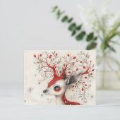 Grappige kerst rendieren feestdagenkaart (Staand voorkant)