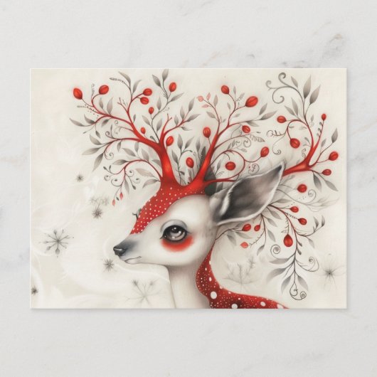 Grappige kerst rendieren feestdagenkaart (Voorkant)