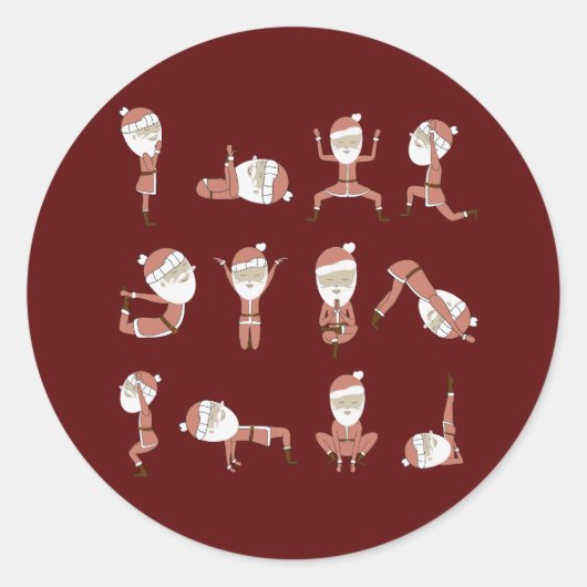Grappige kerst ronde sticker (Voorkant)