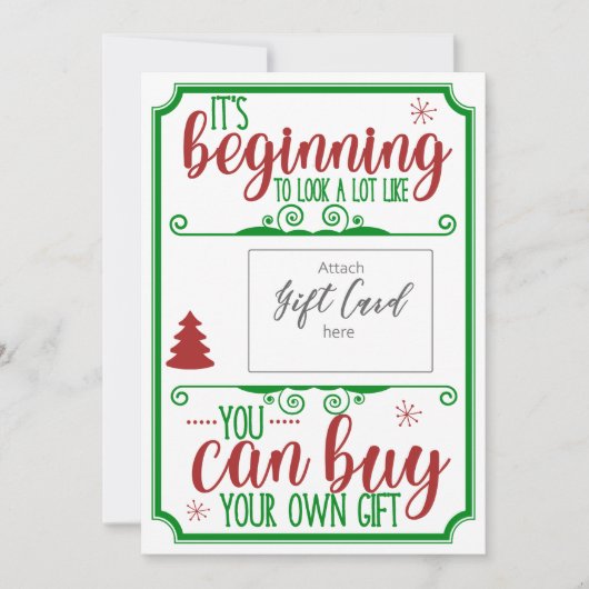 Grappige kerst rood groen cadeaubon houder (Voorkant)