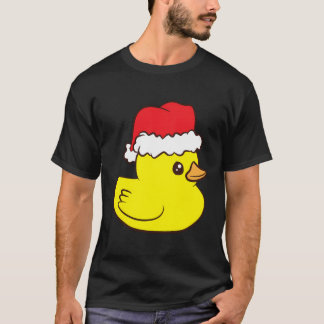 Grappige Kerst Rubber Duck Met Kerstman Hoed Liefd T-shirt